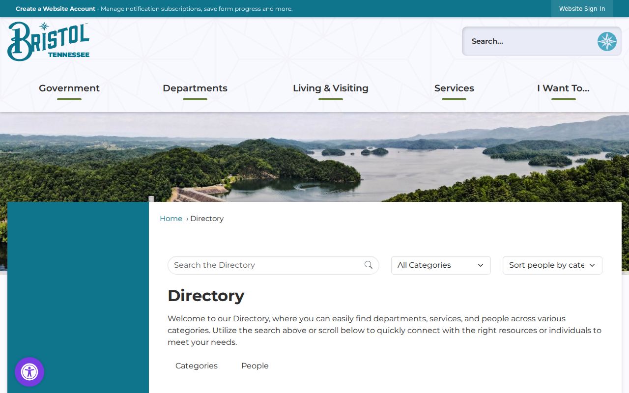 City of Bristol staff directory page