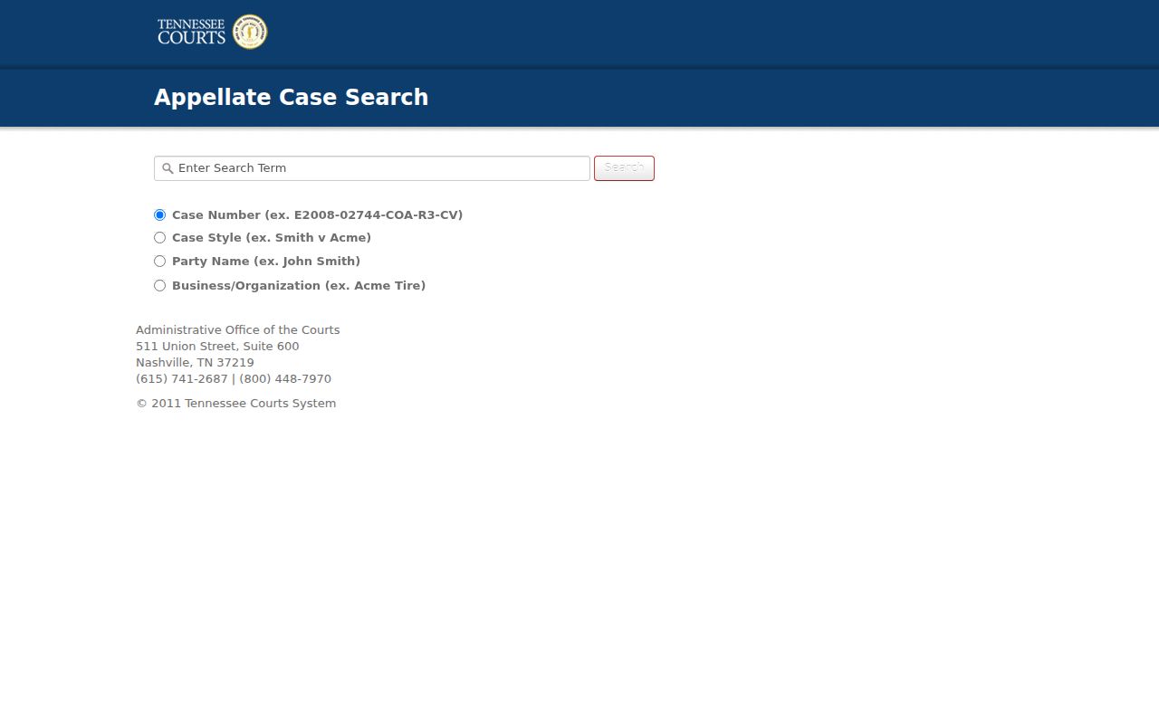 Bristol resident lookup image of Tennessee appellate case search